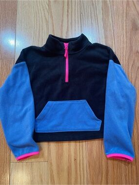Athletic Works Black Fleece Pullover with Blue Sleeves & Pink Trim